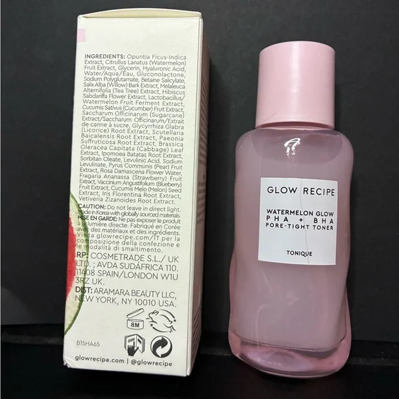 Glow Recipe Watermelon Glow PHA + BHA Pore Tight Toner 40ml / 1.35 oz NEW in Box - Picture 2 of 5